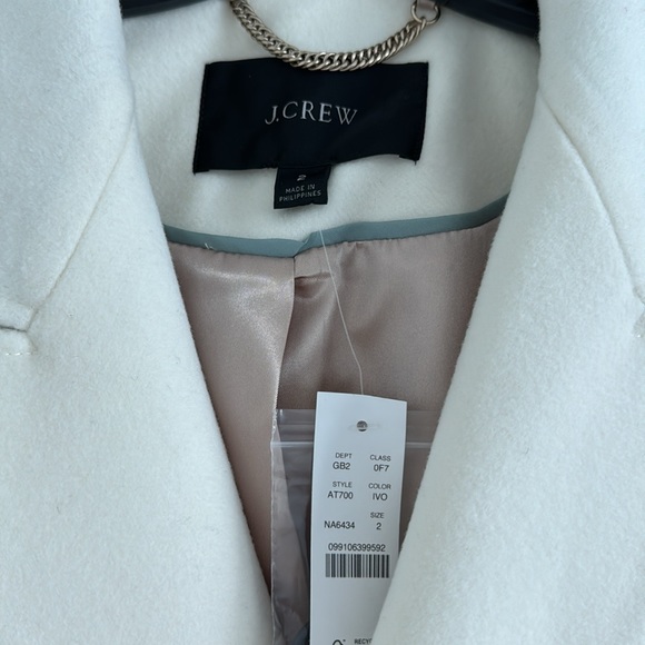 J. Crew Double Breasted Off White Coat 2 - Picture 3 of 7